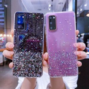 DB. Electronics כיסויים לפאלפון For Samsung A21S S20 FE Note 20 A51 A71 A20S Glitter Clear Silicone Case Cover