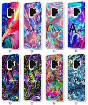 Personalised Marble Any Name Phone Case Cover For Samsung Galaxy Models 096