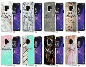 Personalised Marble Any Name Phone Case Cover For Samsung Galaxy Models 095