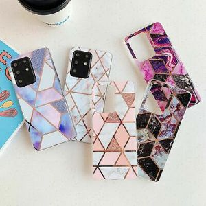 For Samsung Galaxy S20 FE Note 20 Ultra S10 A41 Marble Geometric Soft Case Cover