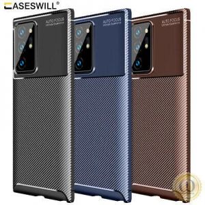 For Samsung Galaxy Note 20 S20 Ultra Case Slim Carbon Fiber Shockproof TPU Cover