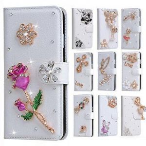 DB. Electronics כיסויים לפאלפון Luxury Bling Diamond Crystal Leather Flip Wallet Case for Samsung Note 20 S20+